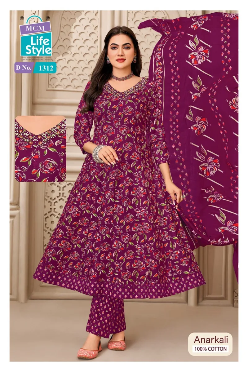 Anarkali Vol 13 By Mcm Cotton Printed Anarkali Kurtis Set
